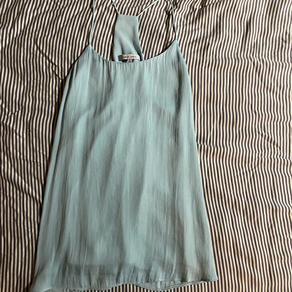 Flowy naked zebra tank top in a light blue color- size small